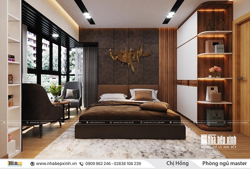 Thiết kế phòng ngủ Master hiện đại taị Emerald Celadon City 104m2